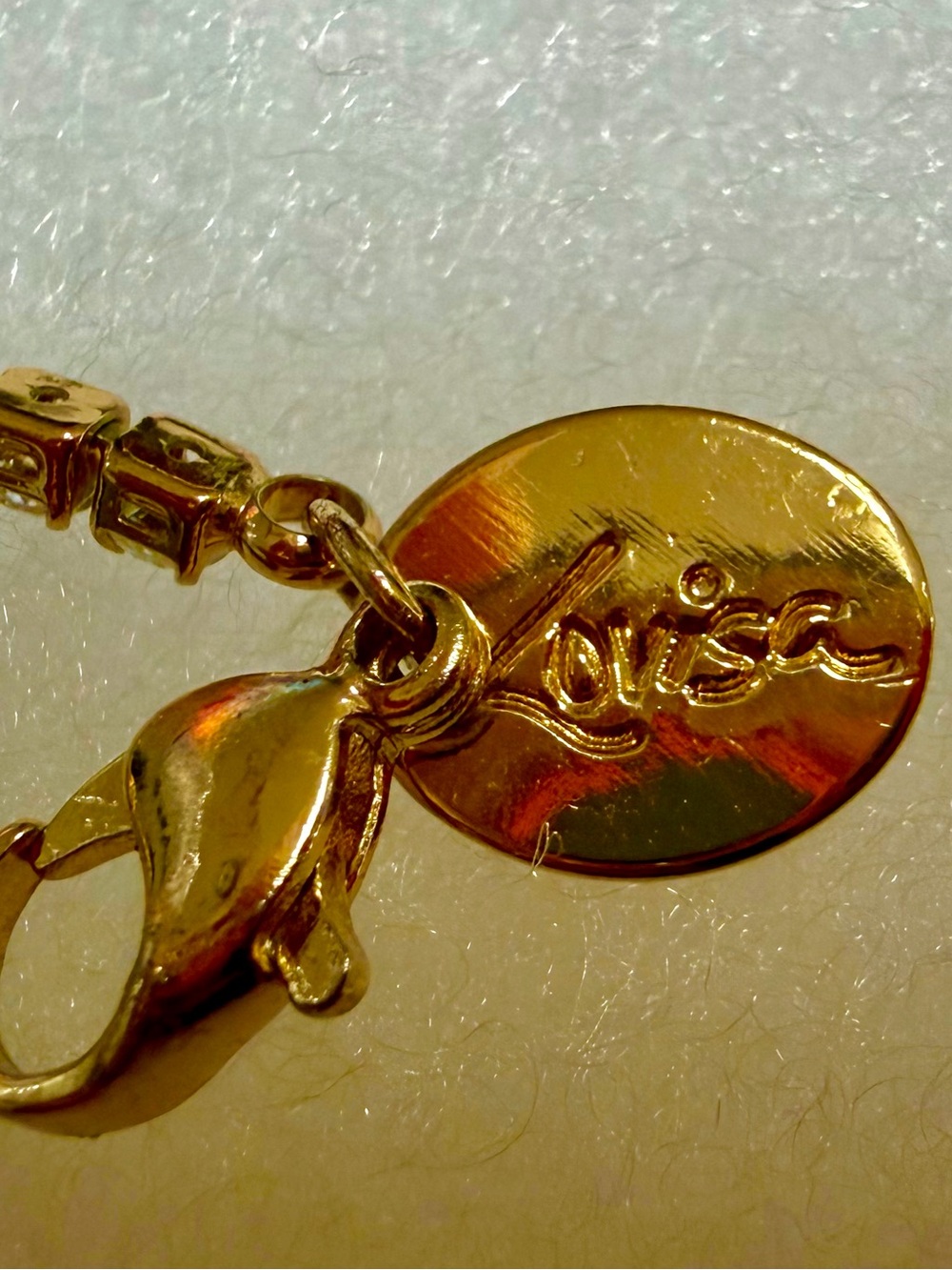Louisa Gold Tone Rhinestone Tennis Choker Necklace/ Sparkly Adjustable Youth? - Picture 2 of 4